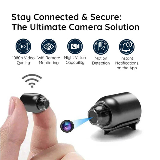 Mini Wireless Security Camera | 1080p HD, Motion Detection & Night Vision for Home and Office Monitoring