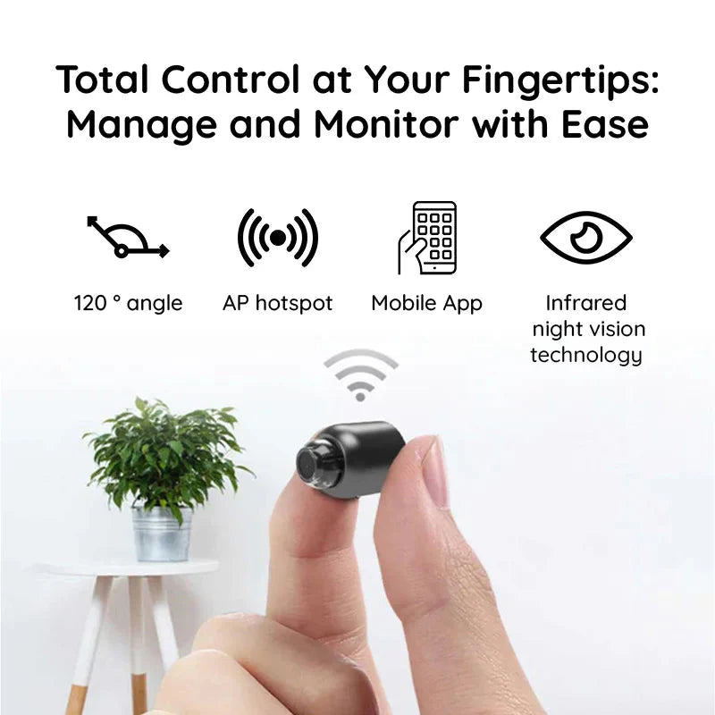 Mini Wireless Security Camera | 1080p HD, Motion Detection & Night Vision for Home and Office Monitoring