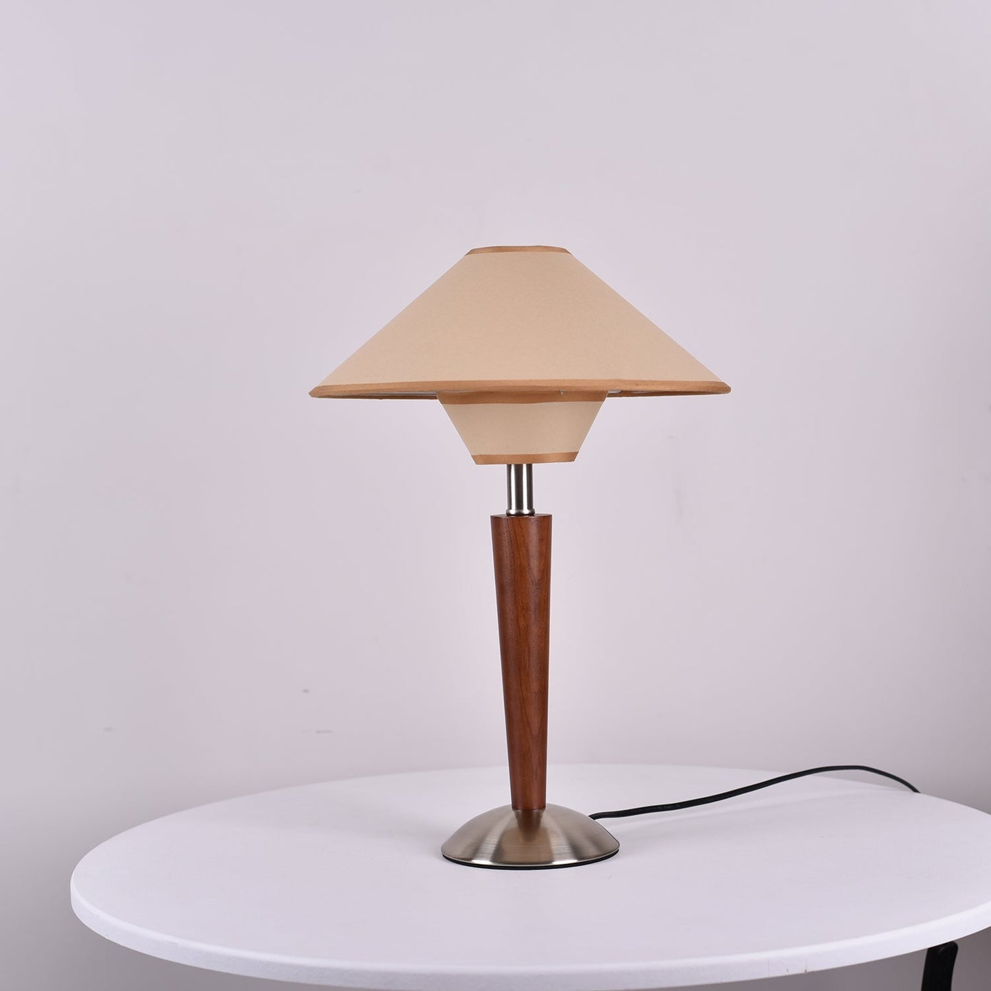 Wooden Table Lamp | Sleek Design with Fabric Shade & Ideal for Indoor Use in Modern Living Spaces