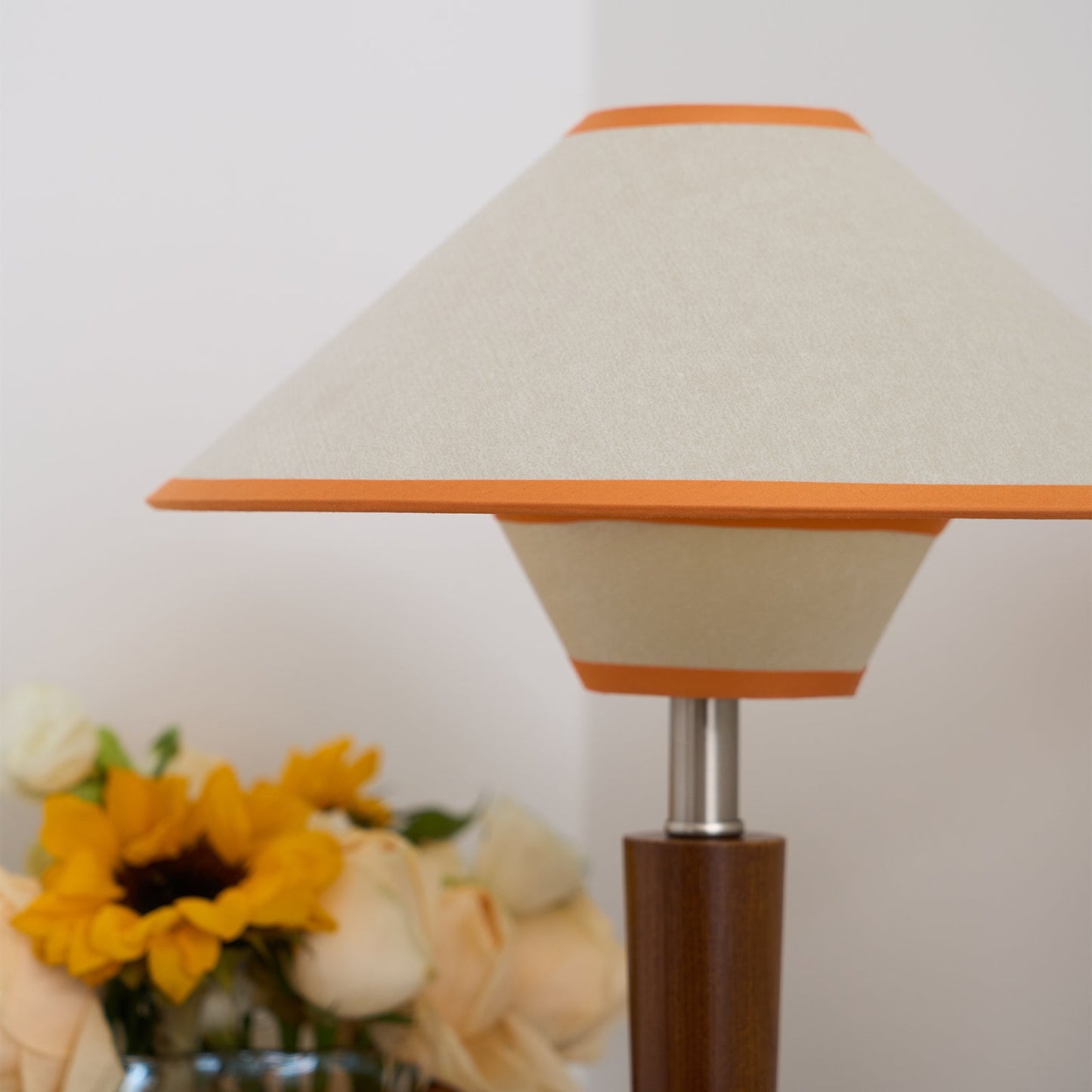 Wooden Table Lamp | Sleek Design with Fabric Shade & Ideal for Indoor Use in Modern Living Spaces