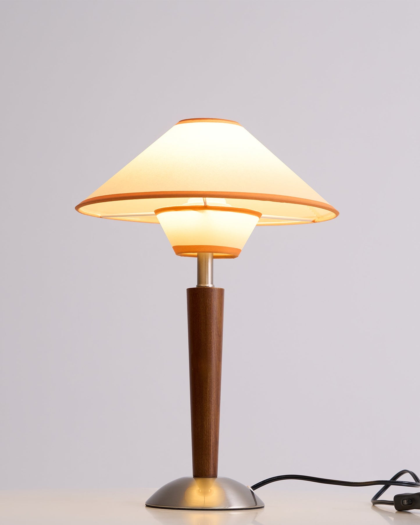 Wooden Table Lamp | Sleek Design with Fabric Shade & Ideal for Indoor Use in Modern Living Spaces