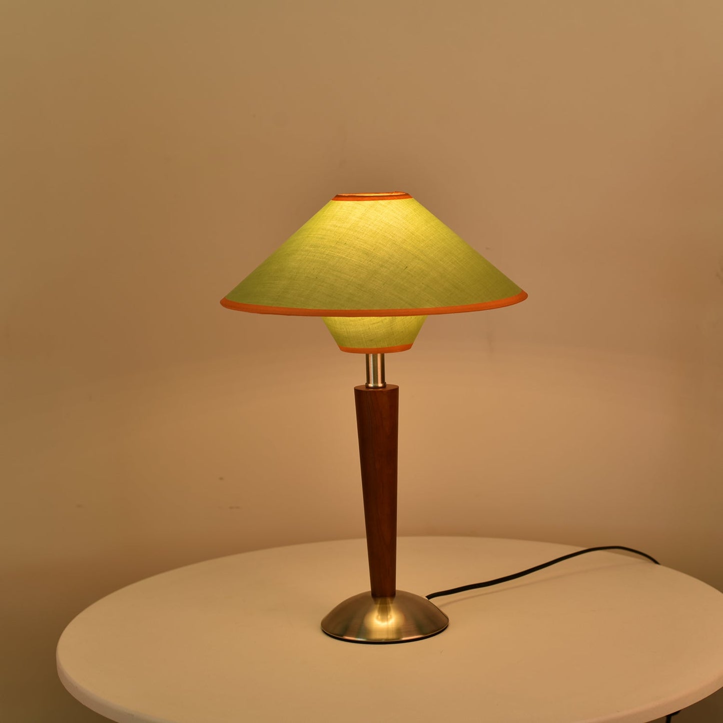 Wooden Table Lamp | Sleek Design with Fabric Shade & Ideal for Indoor Use in Modern Living Spaces
