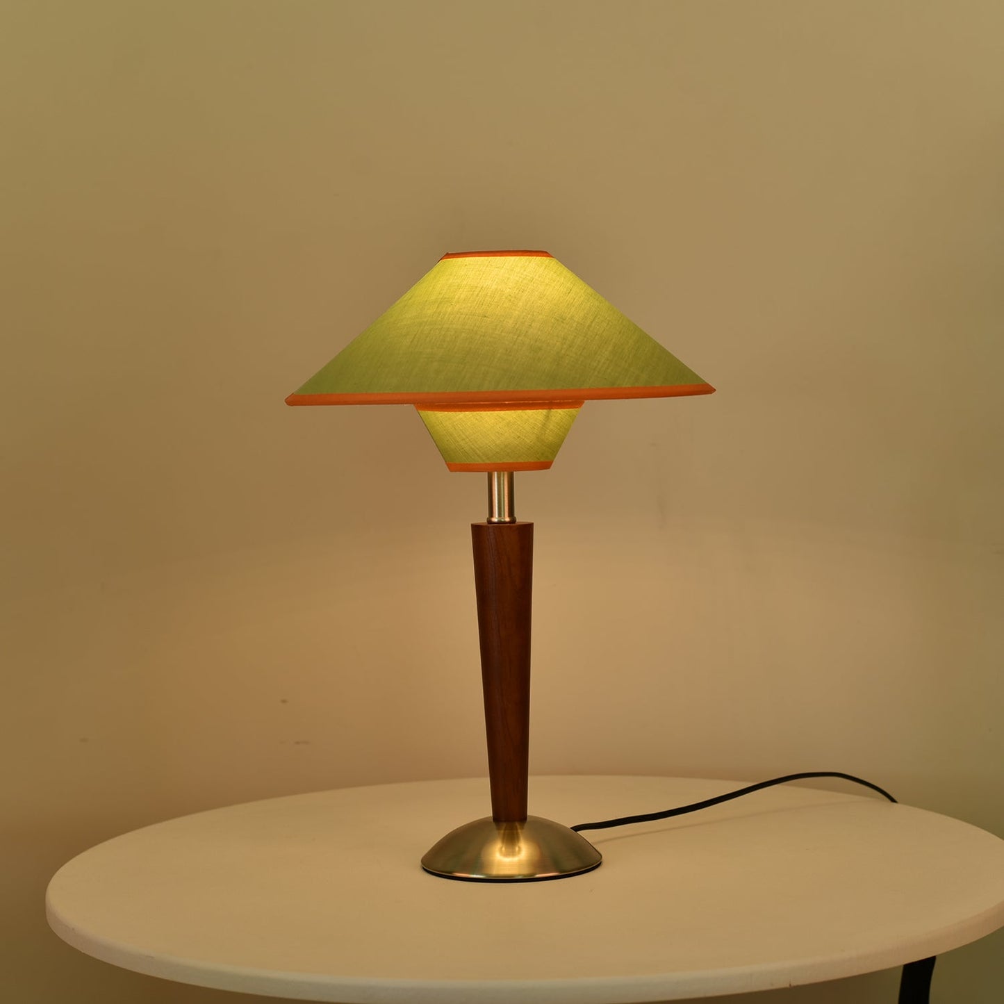 Wooden Table Lamp | Sleek Design with Fabric Shade & Ideal for Indoor Use in Modern Living Spaces