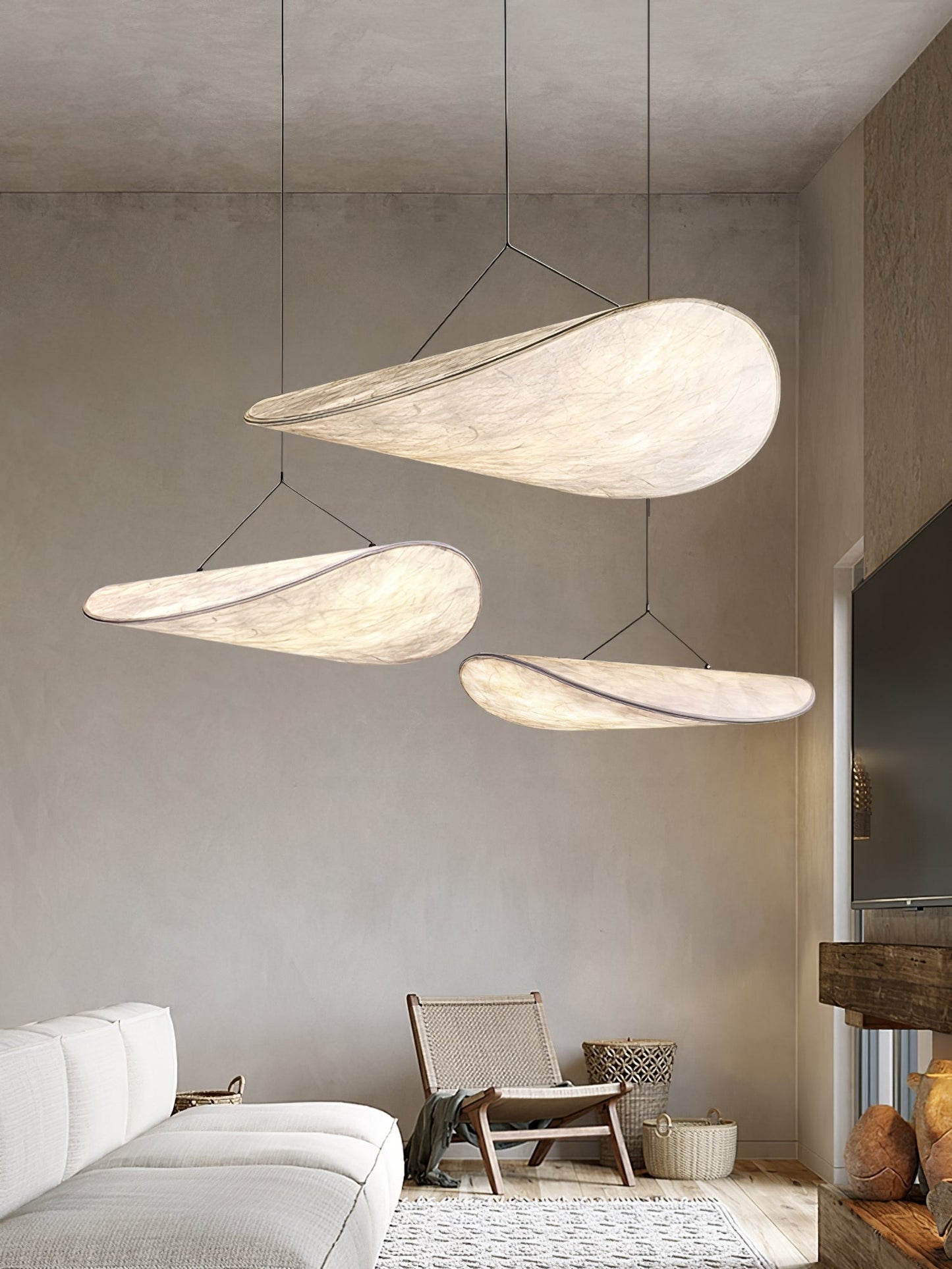 Nordic Silk Cloud Pendant Lamp | Dimmable, Adjustable Height & Ideal for Modern Indoor Decor | Wabi-sabi Style