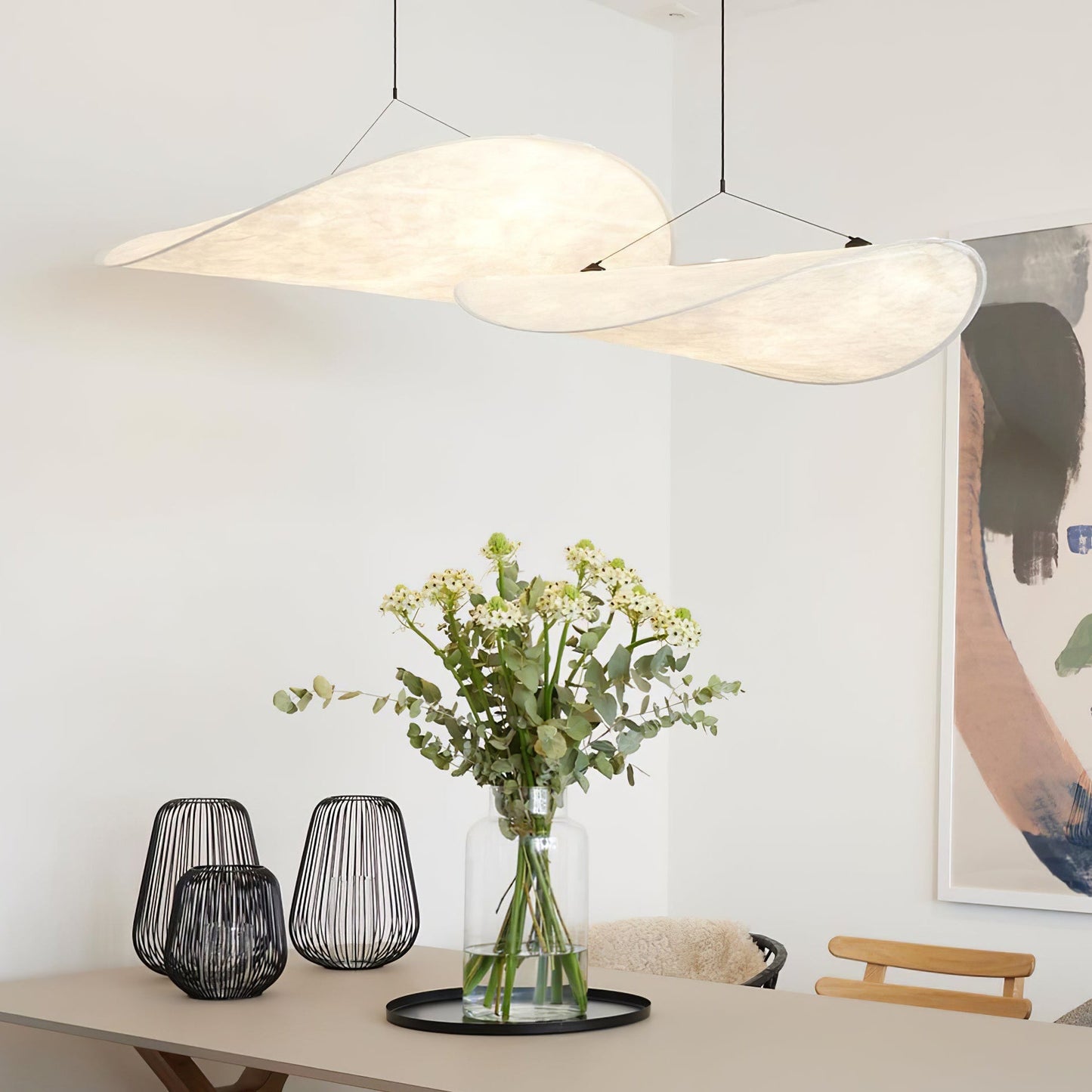 Nordic Silk Cloud Pendant Lamp | Dimmable, Adjustable Height & Ideal for Modern Indoor Decor | Wabi-sabi Style