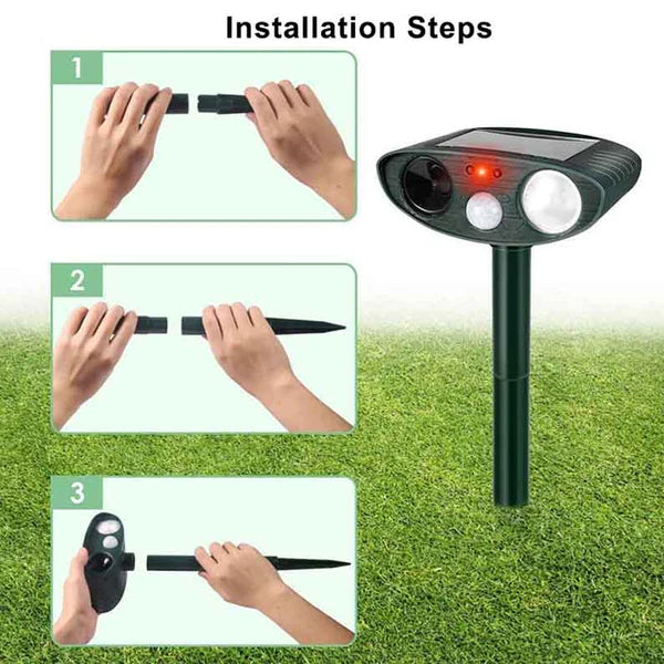 Ultrasonic Chipmunk Repeller - Solar Powered - Get Rid of Chipmunks in 48 Hours