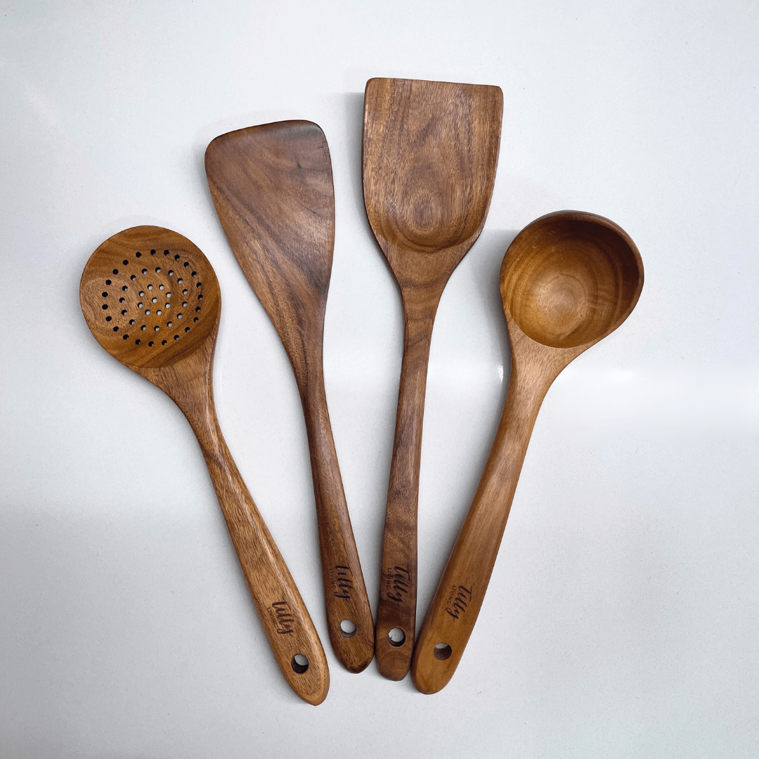 7-Piece Wooden Spoon Utensils | Wooden Kitchen Utensils & Cooking Utensils Set | Kitchen Utensil Set
