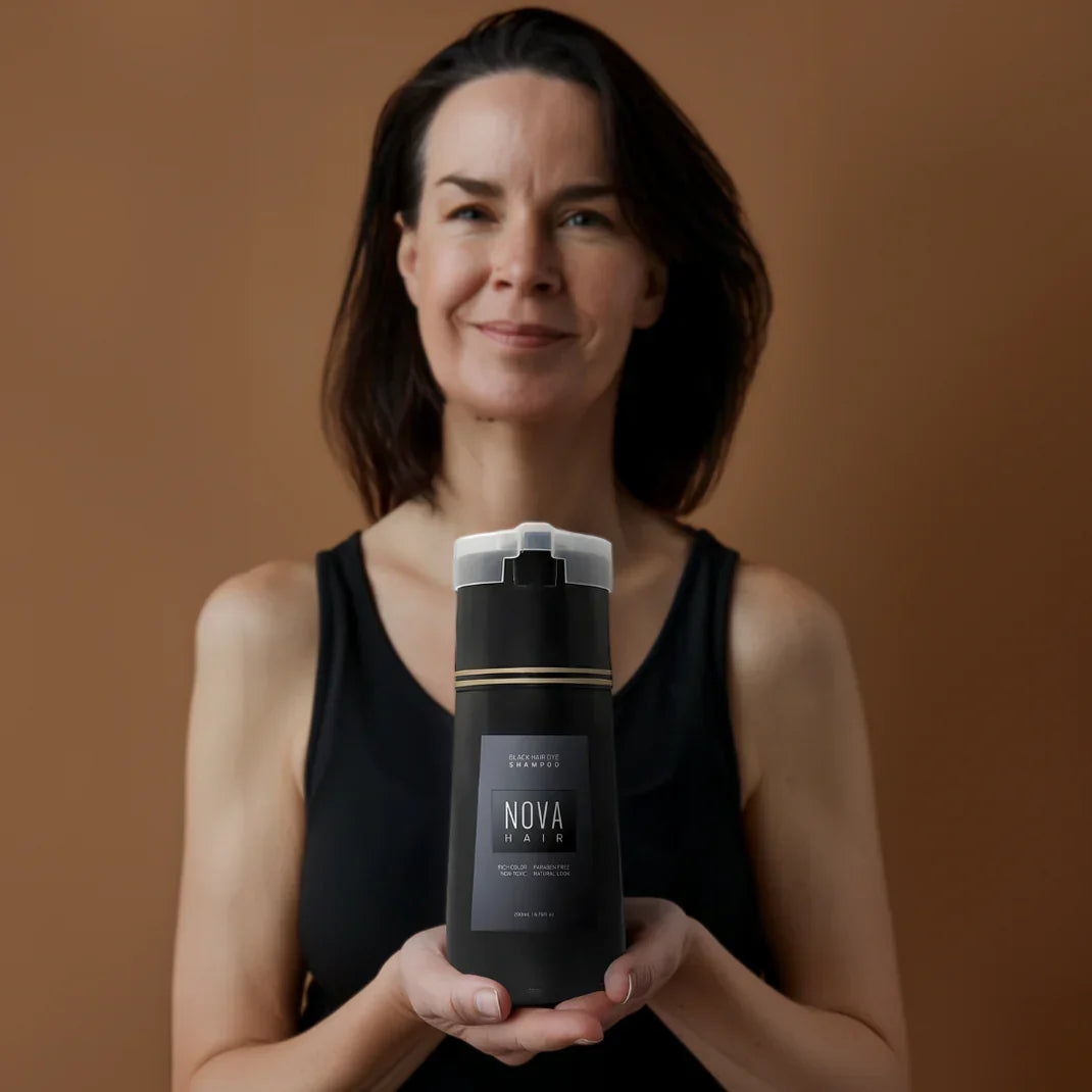 NovaHair Instant Dye Shampoo – Get Natural Black Hair in Minutes