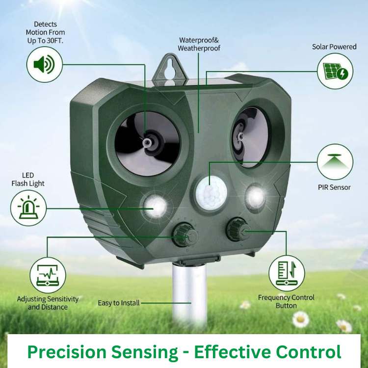 Ultrasonic Bird Repeller | Solar-Powered, Waterproof & Effective for Gardens, Yards, Farms & Outdoor Spaces