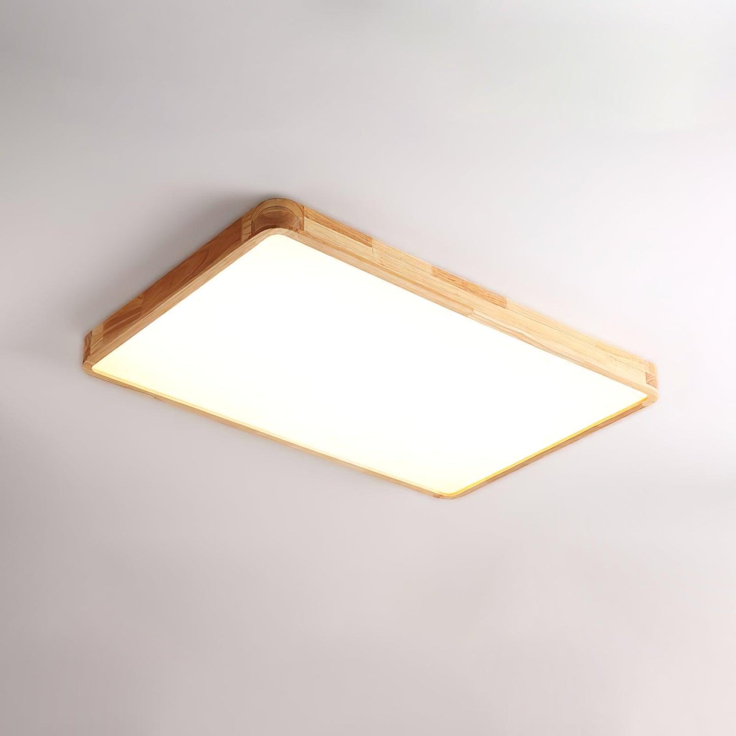 Wooden Geometric Ceiling Light | Dimmable LED, Adjustable Brightness & Modern Design for Indoor Spaces