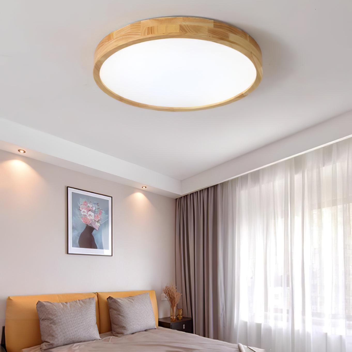 Wooden Geometric Ceiling Light | Dimmable LED, Adjustable Brightness & Modern Design for Indoor Spaces