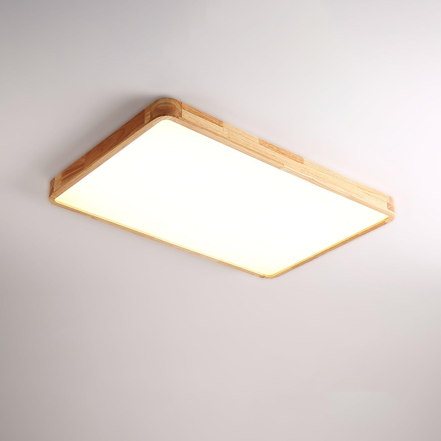 Wooden Geometric Ceiling Light | Dimmable LED, Adjustable Brightness & Modern Design for Indoor Spaces
