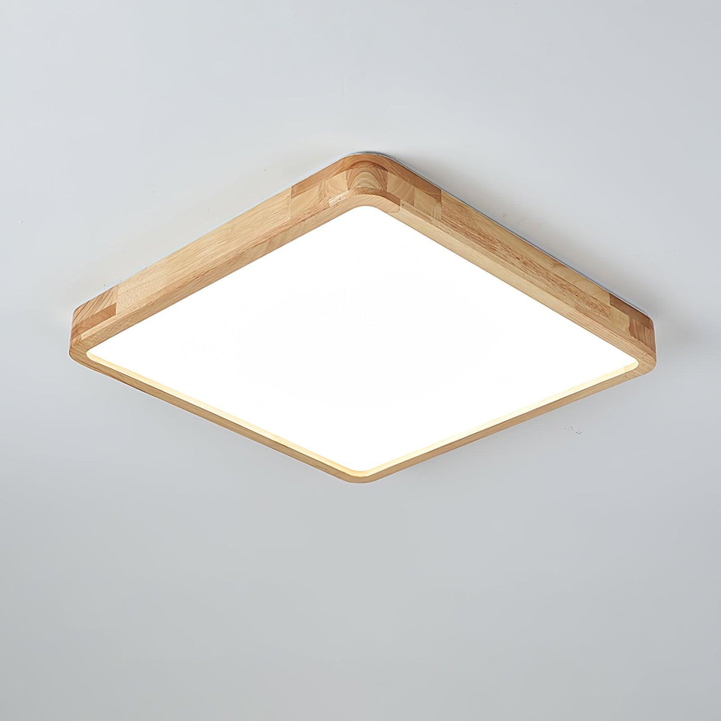 Wooden Geometric Ceiling Light | Dimmable LED, Adjustable Brightness & Modern Design for Indoor Spaces