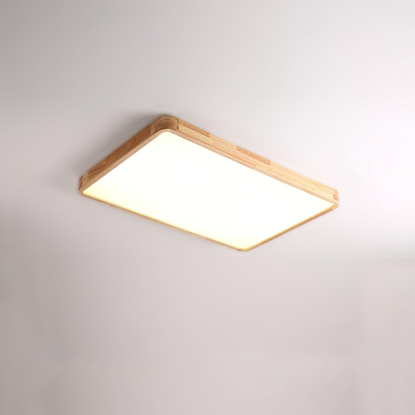 Wooden Geometric Ceiling Light | Dimmable LED, Adjustable Brightness & Modern Design for Indoor Spaces