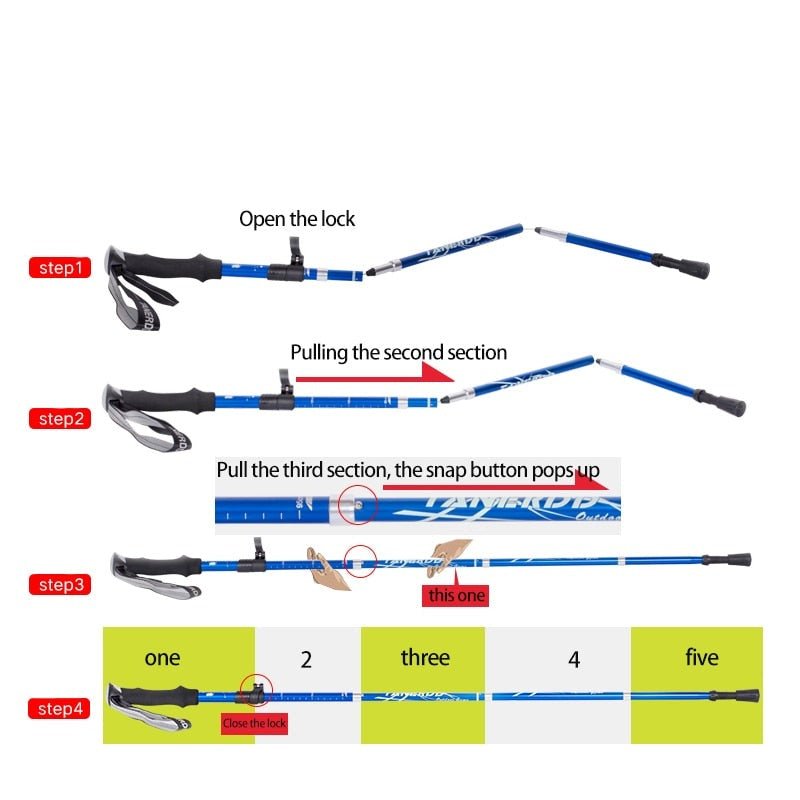 Adjustable Trekking Poles | Lightweight, Telescopic & Foldable for Hiking Adventures