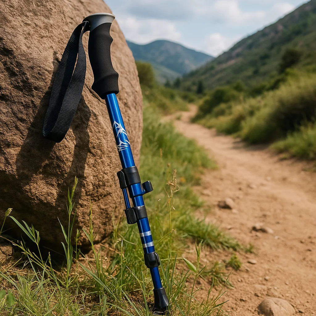 Adjustable Foldable Trekking Pole with Anti-Shock System for Hiking, Camping, and Outdoor Adventures