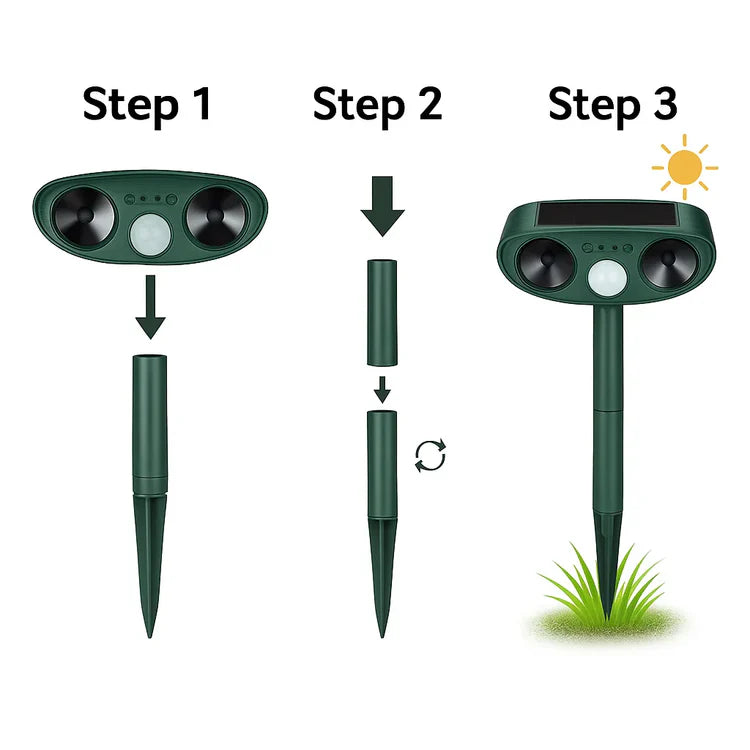 Ultrasonic Deer Repeller - Pack Of 4 Solar Powered - Get Rid of Deer in 48 Hours