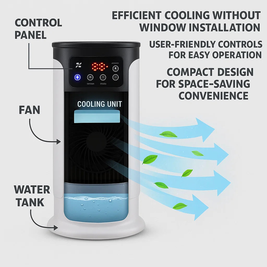 Best Portable Air Conditioner Stand Up Room Cooler Indoor AC Unit (Windowless)