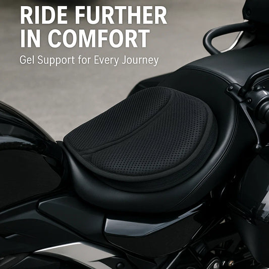Motorcycle Gel Seat Pad for Long Distance Rides