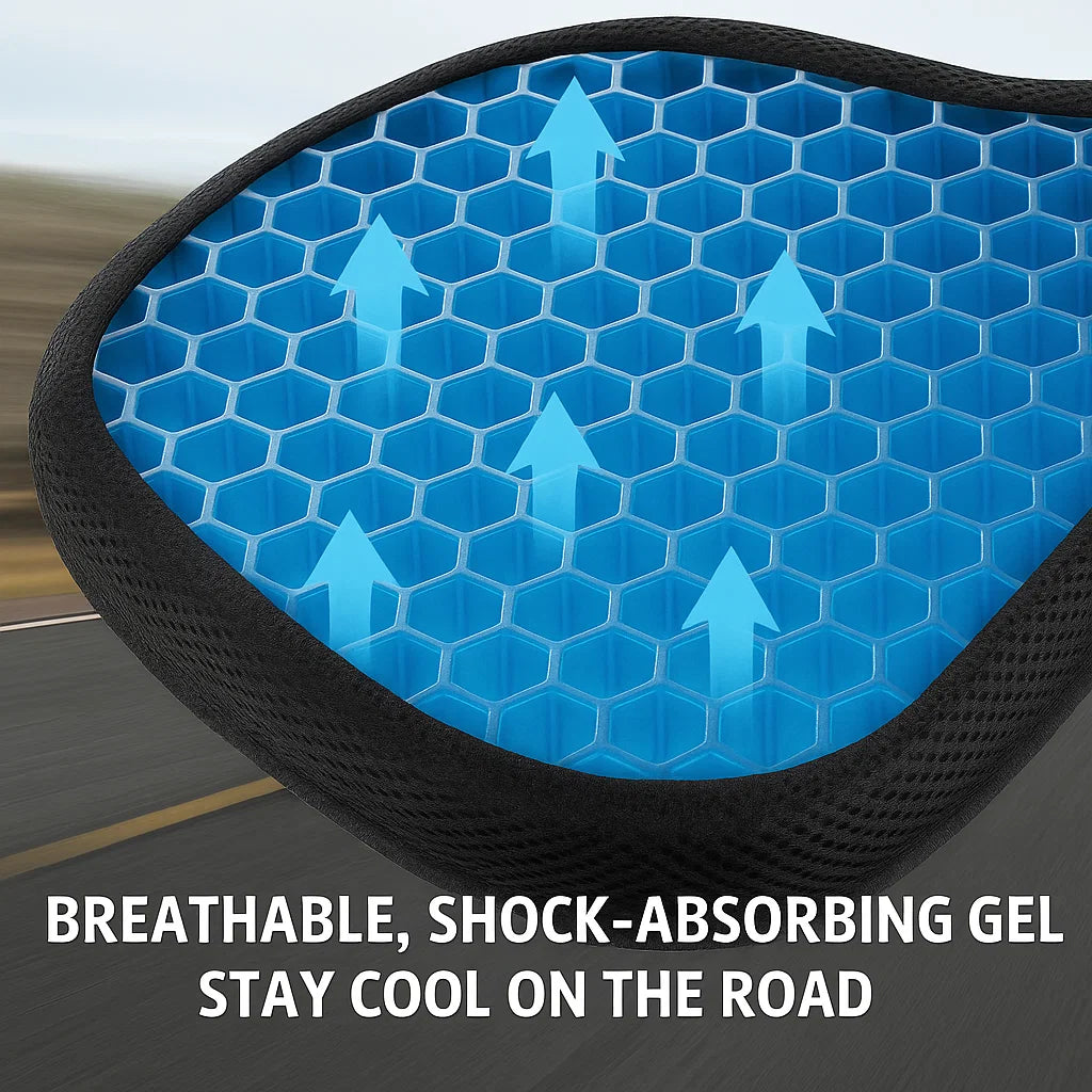 Motorcycle Gel Seat Pad for Long Distance Rides