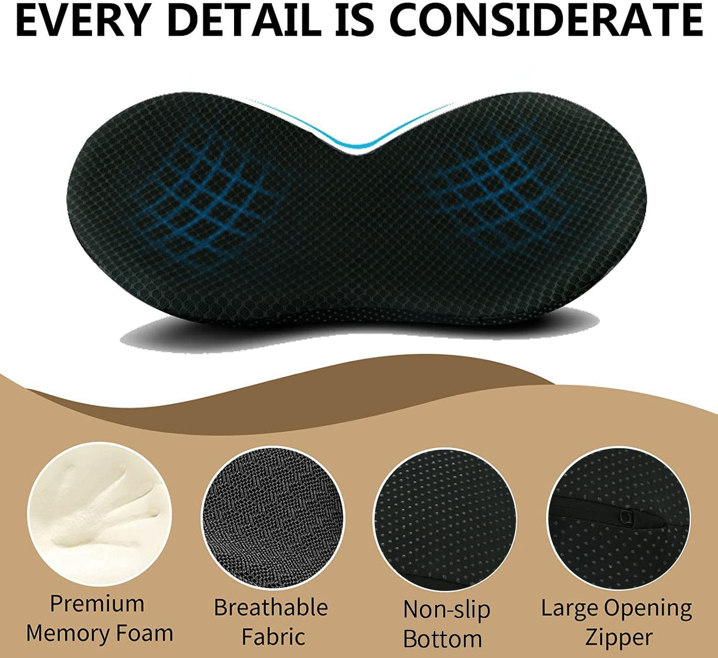 Car Seat Cushion for Short Drivers | 3.5-Inch Thick, Ergonomic Memory Foam for Comfort and Pain Relief
