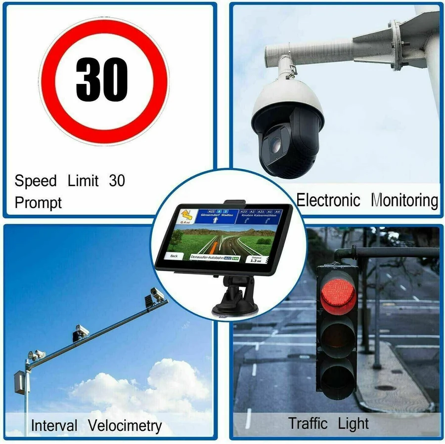 7 Inch GPS Navigation System | Real-Time Voice Guidance, Lifetime Map Updates & Compatible for Cars, Trucks, RVs