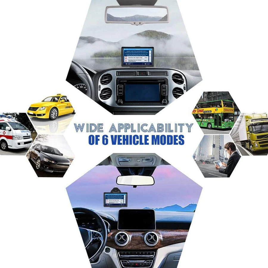 7 Inch GPS Navigation System | Real-Time Voice Guidance, Lifetime Map Updates & Compatible for Cars, Trucks, RVs