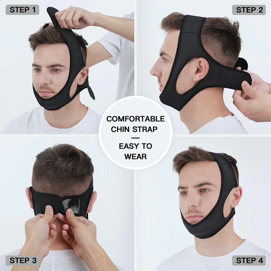 Anti Snoring Chin Strap | Adjustable, Breathable Fabric for Sleep Apnea Relief and Better Sleep Quality