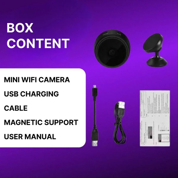 Mini Wireless Security Camera | HD 1080p, Night Vision & Motion Detection for Home and Office Surveillance