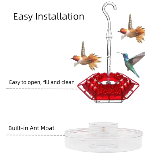 Ant Proof Hummingbird Feeder | UV-Resistant, Leak-Proof Design & 30 Feeding Ports for Outdoor Gardens