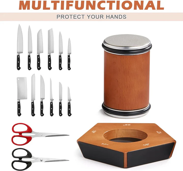 Manual Diamond Rolling Knife Sharpener Set | Precision Sharpening for Kitchen Knives & Utility Blades