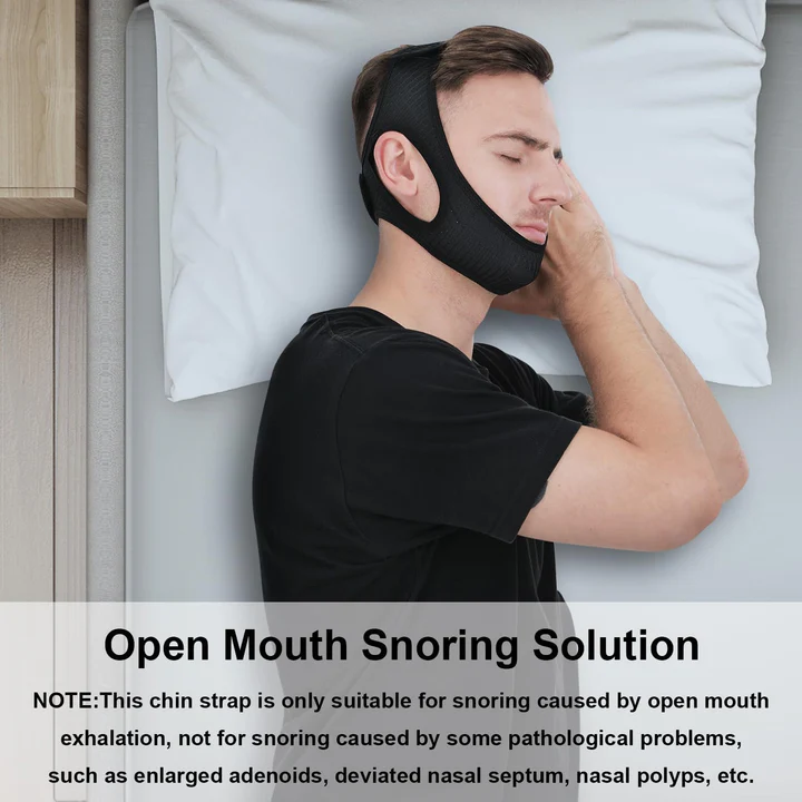 Anti Snoring Chin Strap | Adjustable, Breathable Fabric for Sleep Apnea Relief and Better Sleep Quality