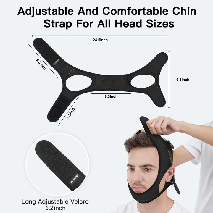 Anti Snoring Chin Strap | Adjustable, Breathable Fabric for Sleep Apnea Relief and Better Sleep Quality