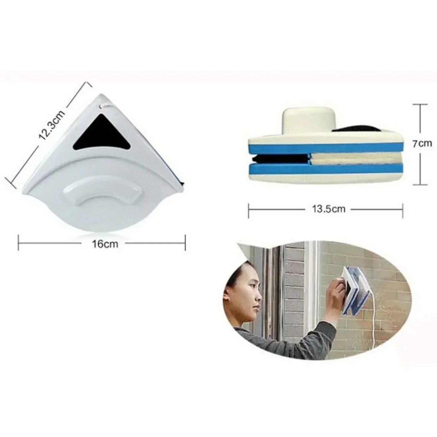 Dual-Sided Magnetic Window Cleaner | Streak-Free, Secure Grip & Ideal for Hard-to-Reach Windows (3-8mm)
