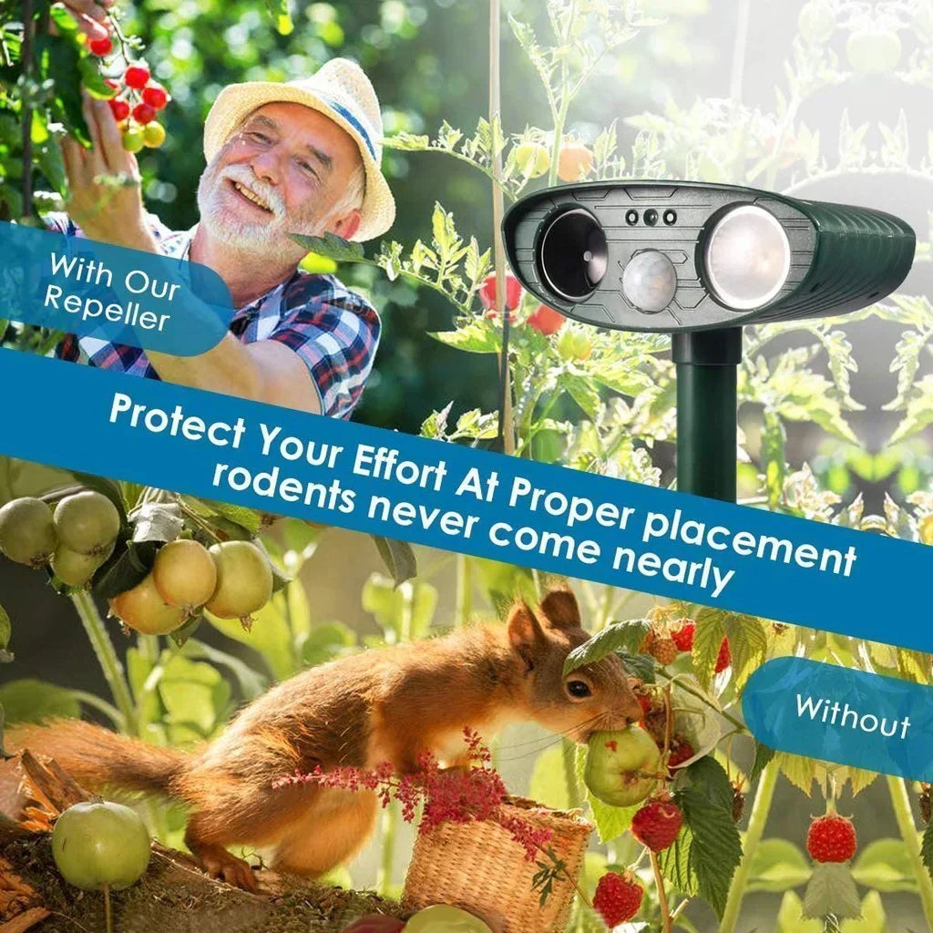 Solar-Powered Ultrasonic Deer Repeller - Effective Deer Deterrent for Gardens & Yards, Repels Deer Within 48 Hours