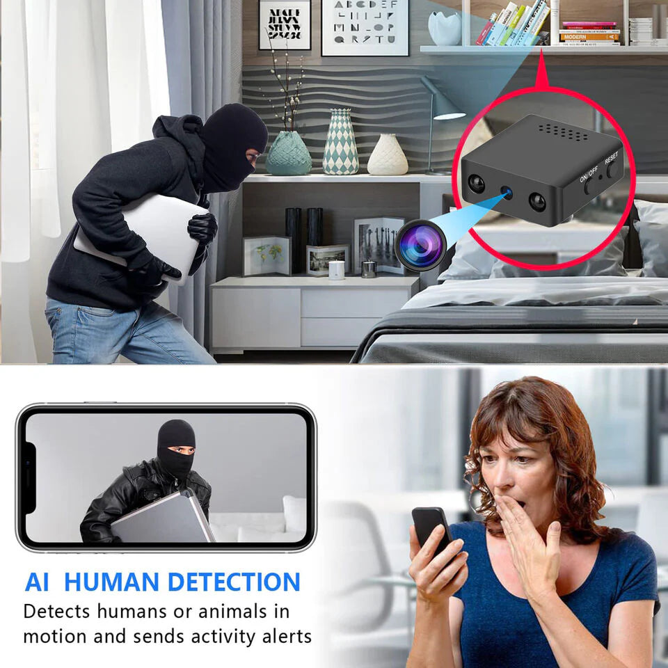 Mini Wireless Hidden Camera with Audio - Compact Spy Camera for Home Security & Nanny Monitoring