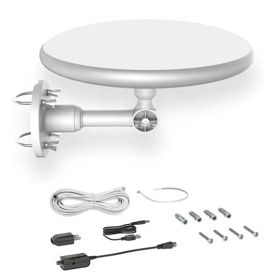 Long Range Digital Outdoor HD TV Antenna | 360° Omnidirectional Signal Booster for Clear Local Channels