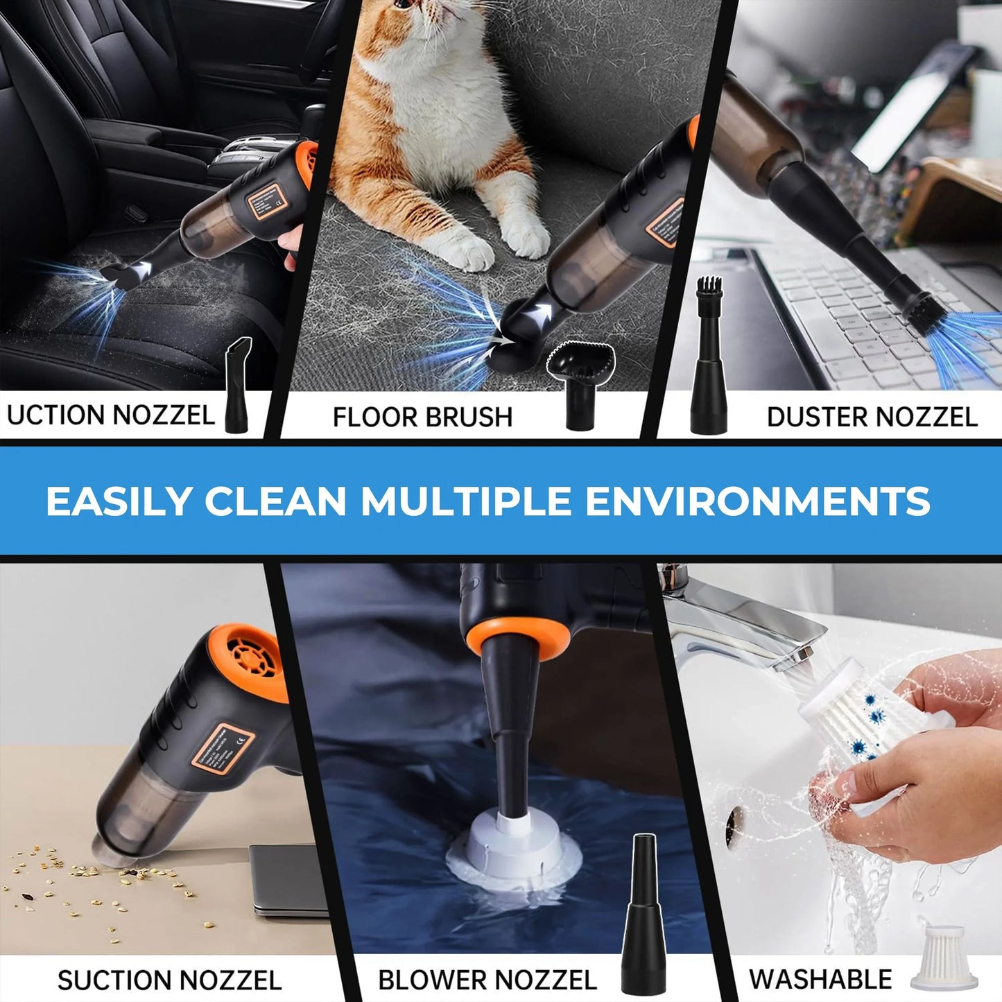 Cordless Car Vacuum Cleaner | Compact, Ultra-Light & Powerful Suction for Home and Auto Cleaning
