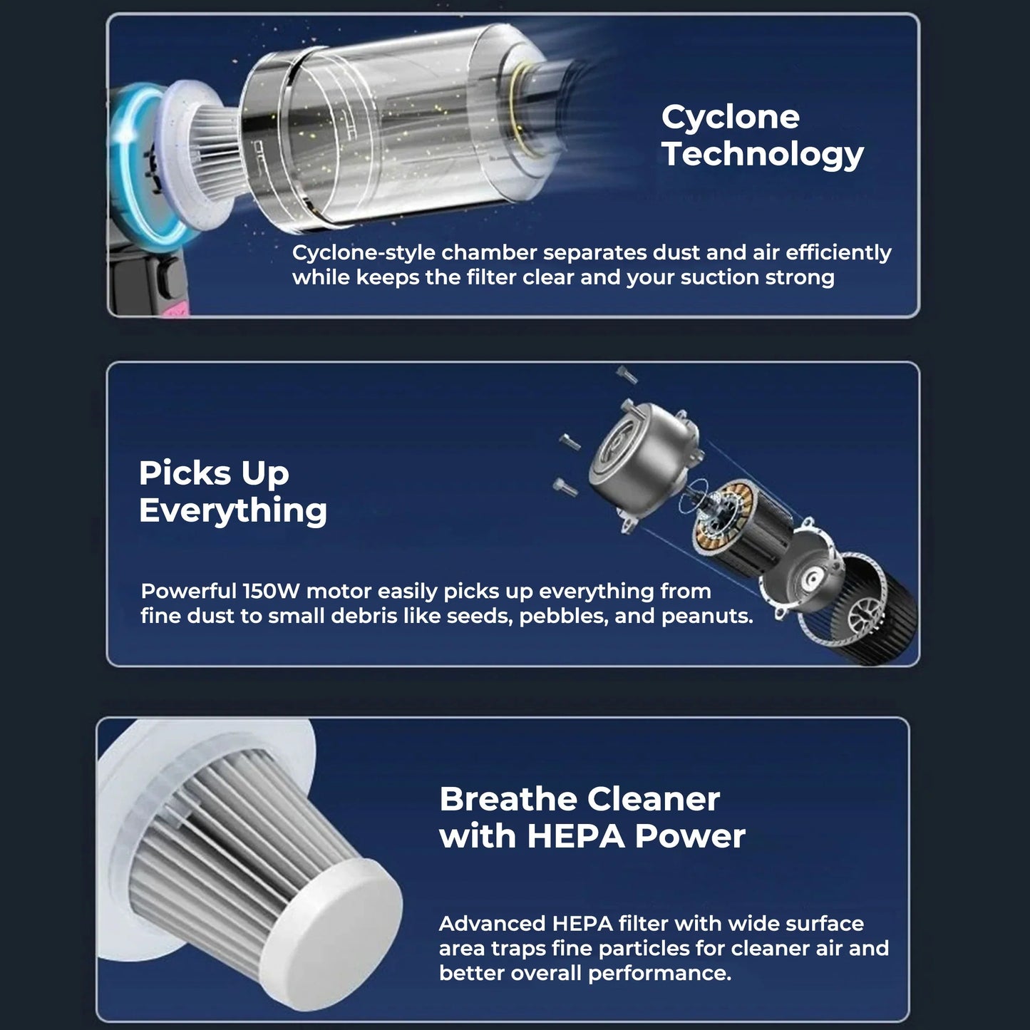 Cordless Car Vacuum Cleaner | Compact, Ultra-Light & Powerful Suction for Home and Auto Cleaning