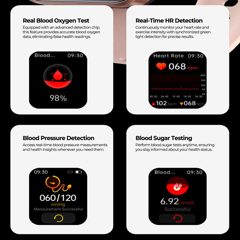 Non Invasive Blood Glucose Meter Smartwatch | 24/7 Health Monitoring & Motion Insights for Active Lifestyles