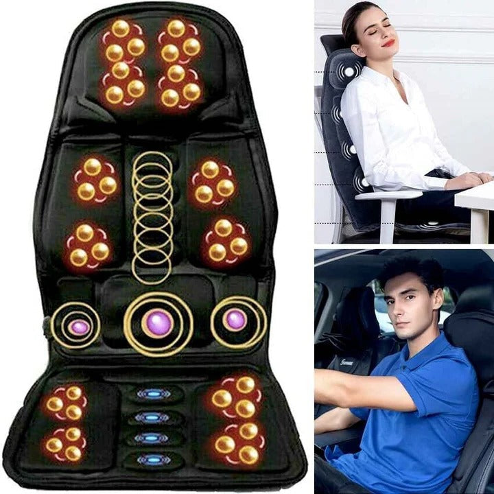 8-Mode Massage Chair Pad | Heated Back & Neck Cushion for Car and Home Use