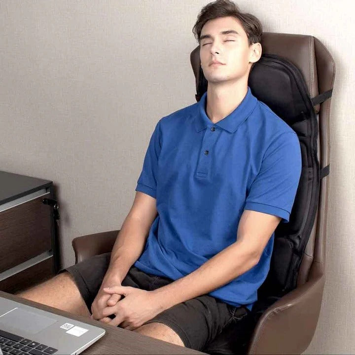 8-Mode Massage Chair Pad | Heated Back & Neck Cushion for Car and Home Use