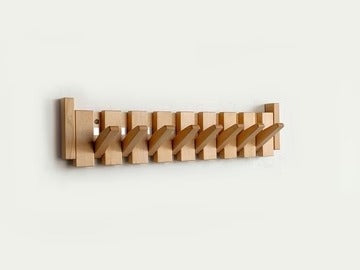 Handmade Wooden Coat Rack | Magnetic Folding Hooks, Space-Saving Design & Ideal for Entryways, Hallways, or Mudrooms