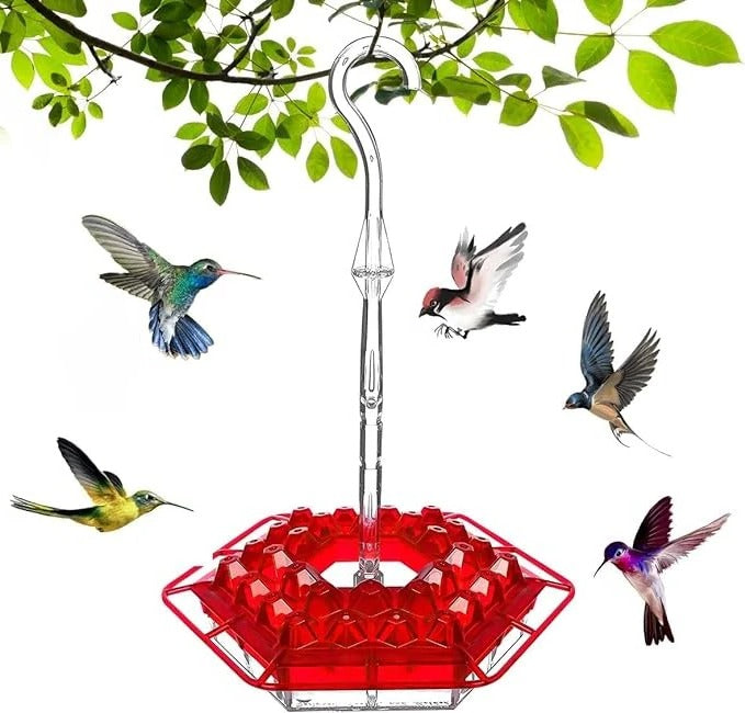 Ant Proof Hummingbird Feeder | UV-Resistant, Leak-Proof Design & 30 Feeding Ports for Outdoor Gardens