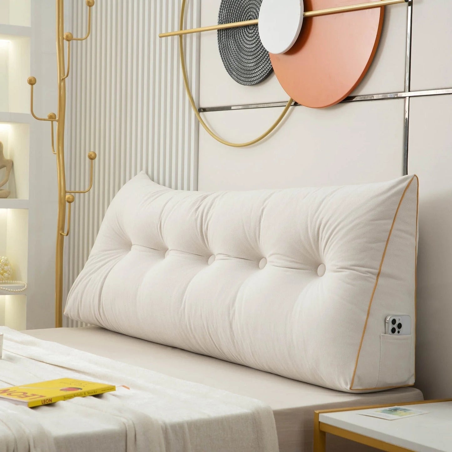 Ergonomic Wedge Pillow | Back & Neck Support, Removable Cover & Ideal for Bed or Sofa Relaxation - Headboard pillow