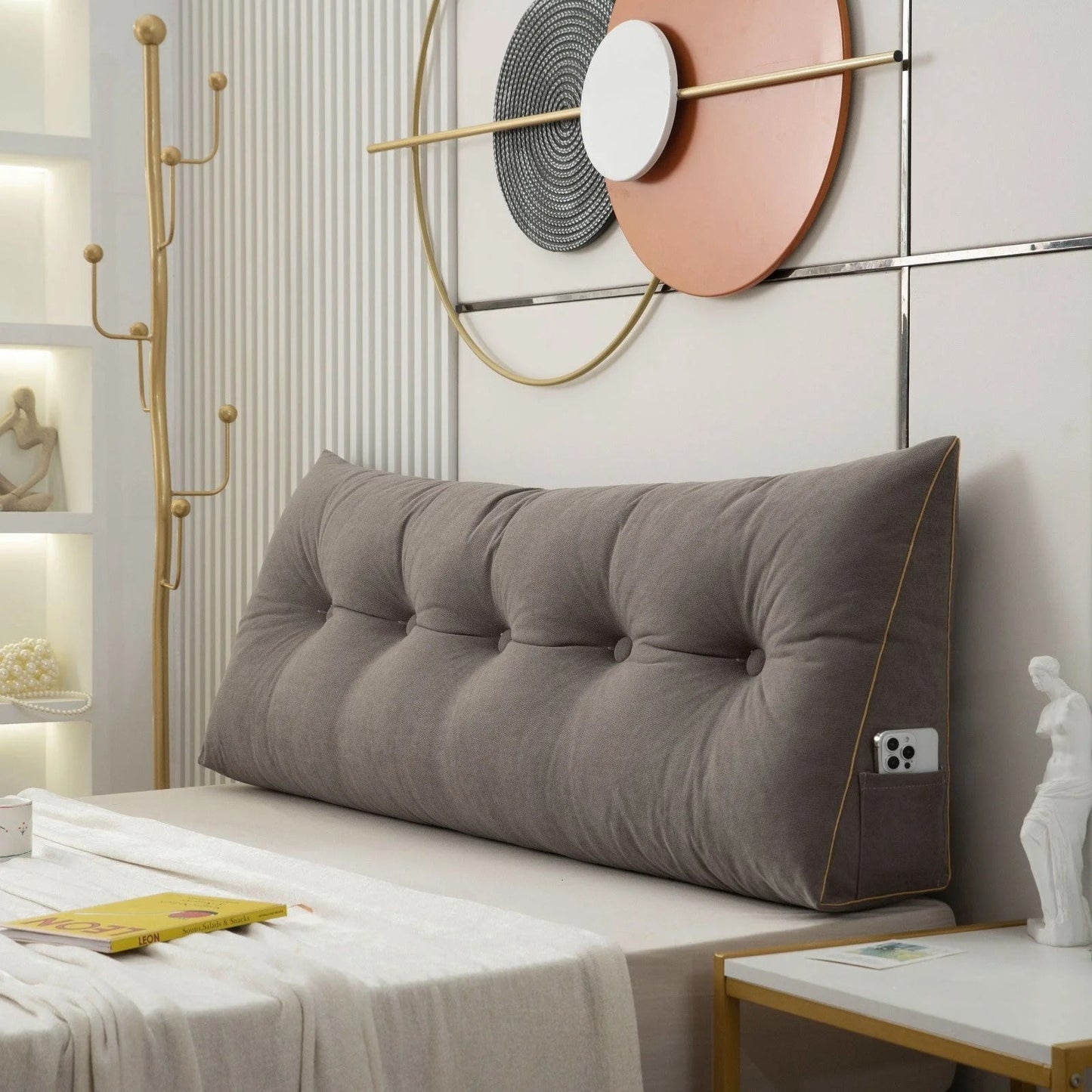 Ergonomic Wedge Pillow | Back & Neck Support, Removable Cover & Ideal for Bed or Sofa Relaxation - Headboard pillow