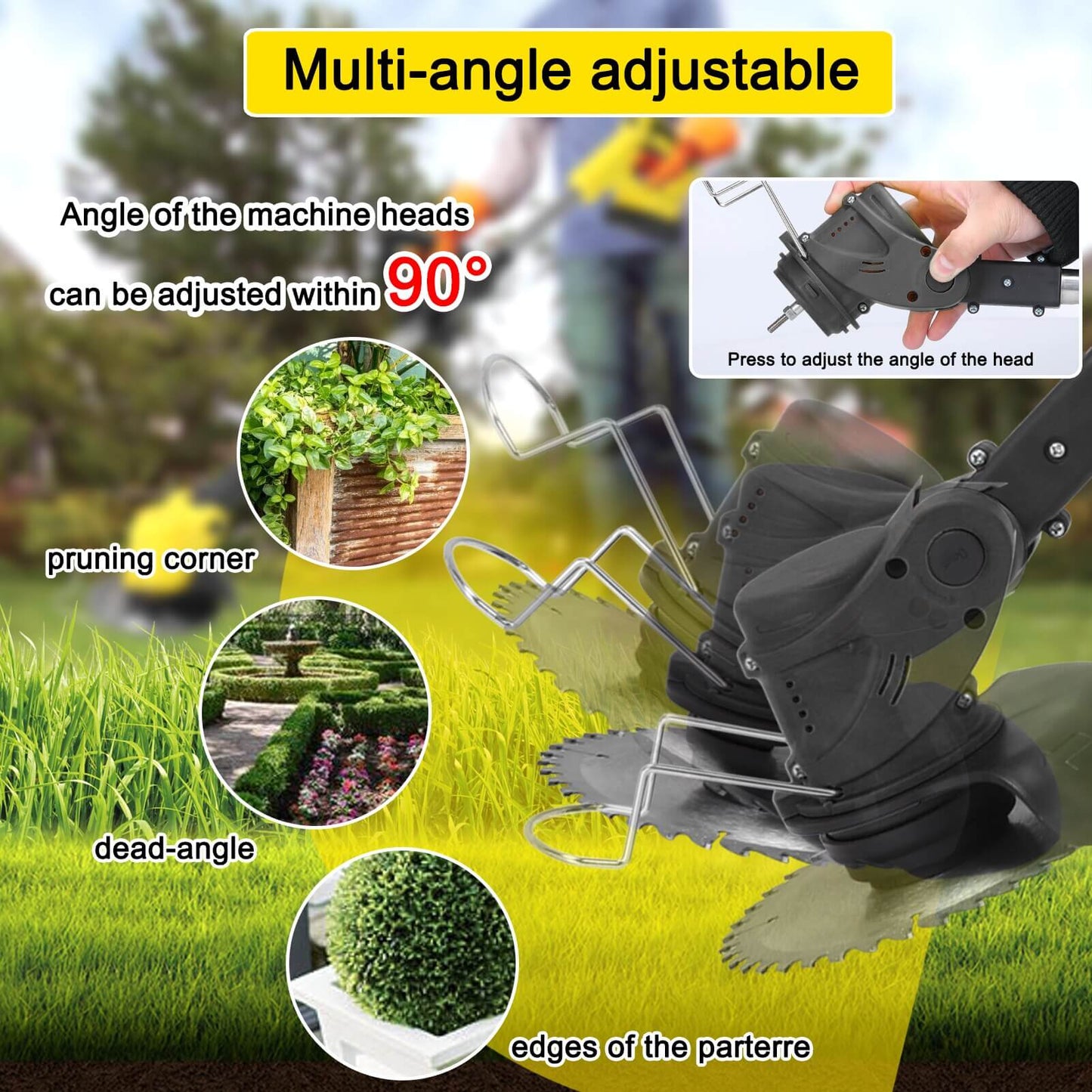 3 In 1 Cordless Grass Trimmer | Efficient, Lightweight & Adjustable for Easy Lawn Maintenance | Tools for garden