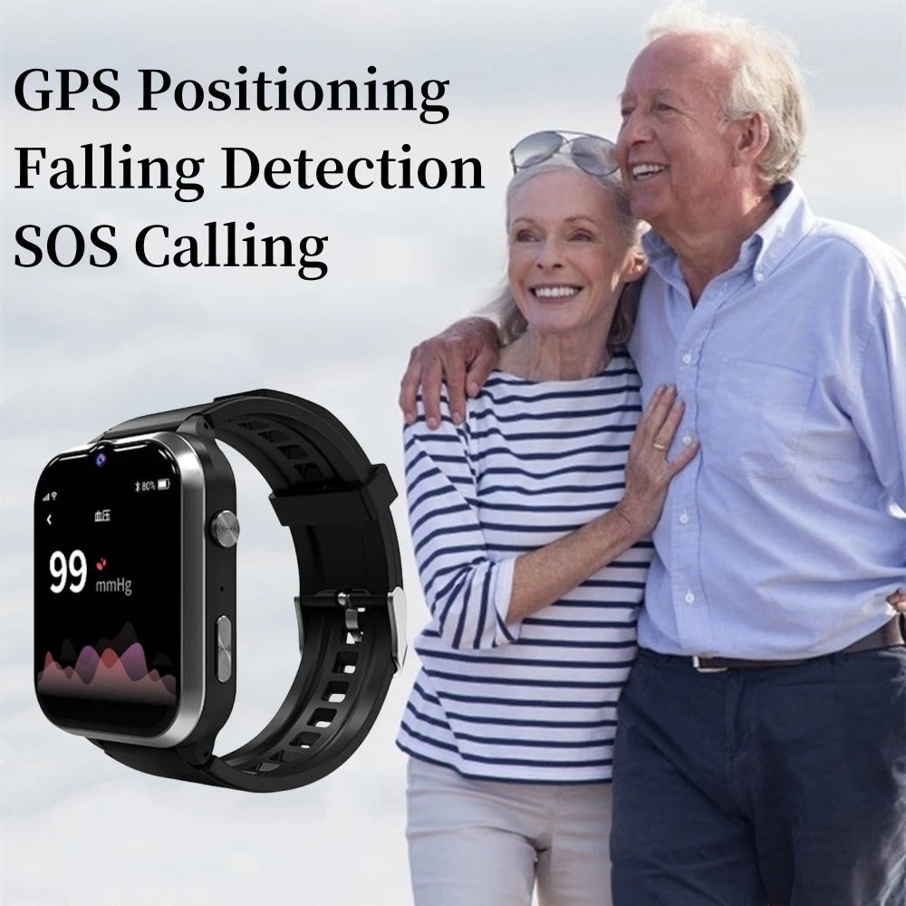 GPS Smartwatch for Seniors with Fall Detection and SOS Function – Reliable Emergency Alert Device