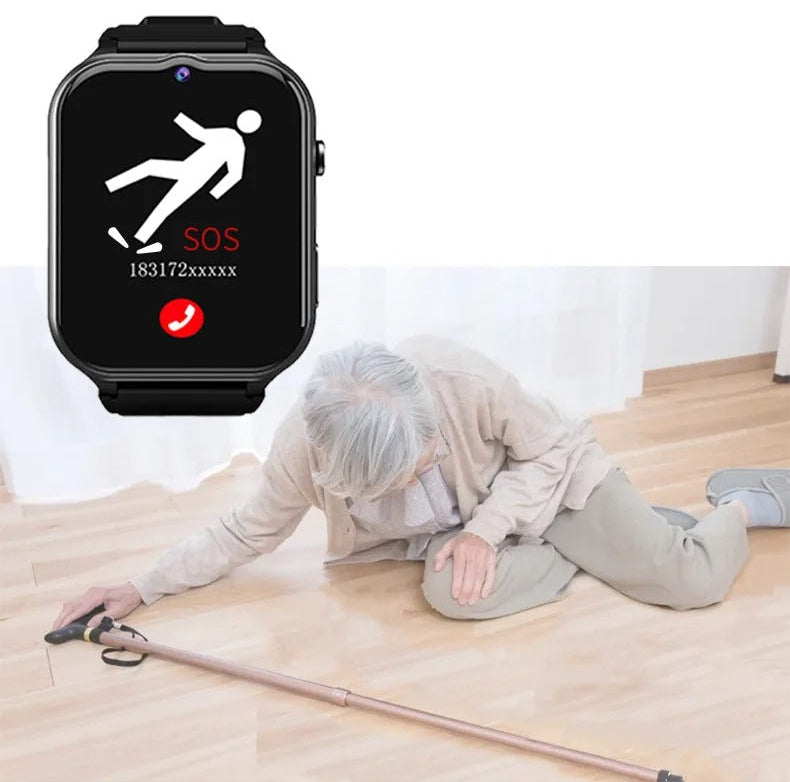 GPS Smartwatch for Seniors with Fall Detection and SOS Function โ Reliable Emergency Alert Device