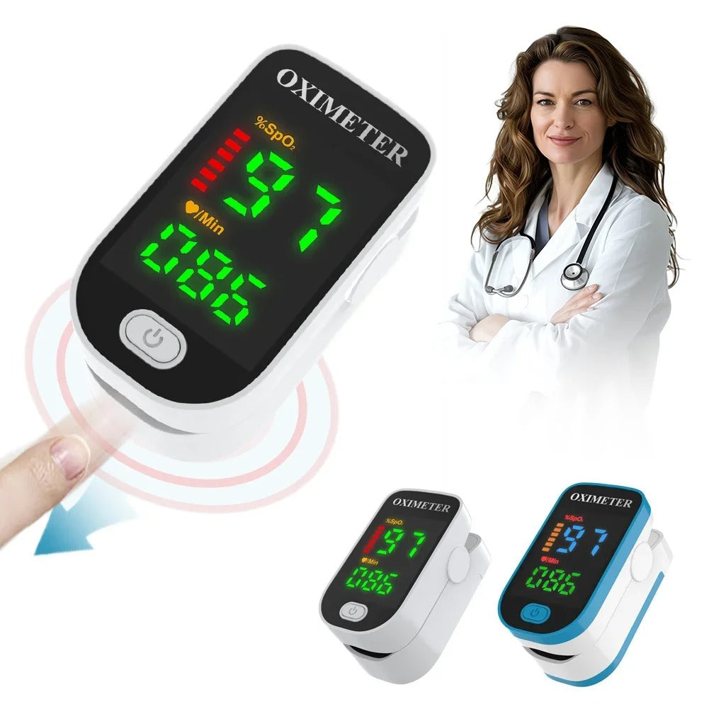 High-Precision Non-Invasive Blood Oxygen Monitor | Blood Glucose Meter | One-Button Operation, LED Display & Ideal for Diabetes Control in Home